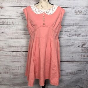 Acevog lace pink‎ sleeveless size xxl vintage look midi Dress